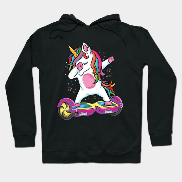 Dabbing unicorn Skater Electric Self Balancing Hoverboard Hoodie by UNXart